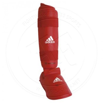 Adidas WKF Shin Protector With Removable Base Red